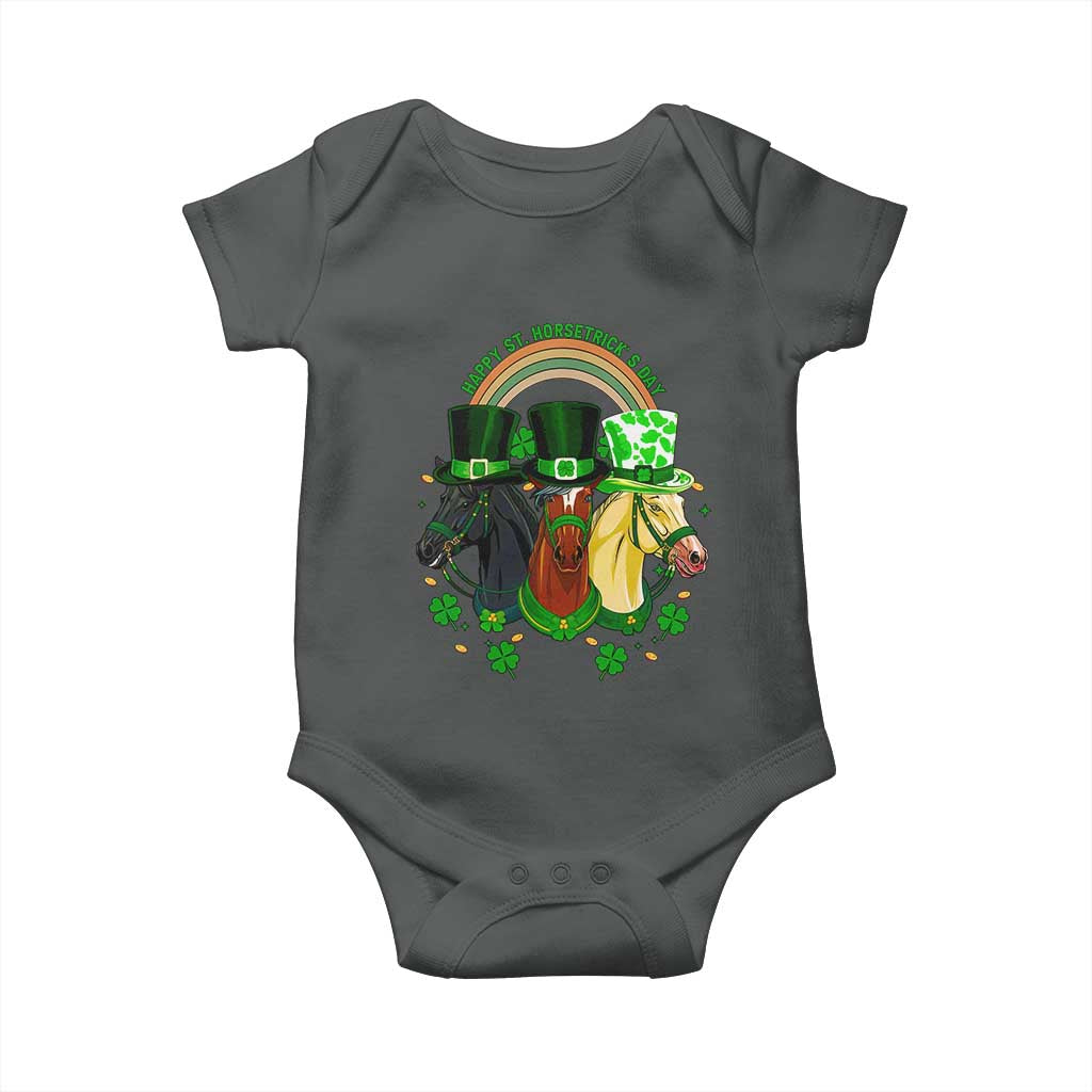 Funny St Patrick's Day Horse Baby Onesie Happy St Horsetrick's Day Shamrock