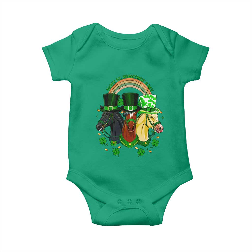 Funny St Patrick's Day Horse Baby Onesie Happy St Horsetrick's Day Shamrock