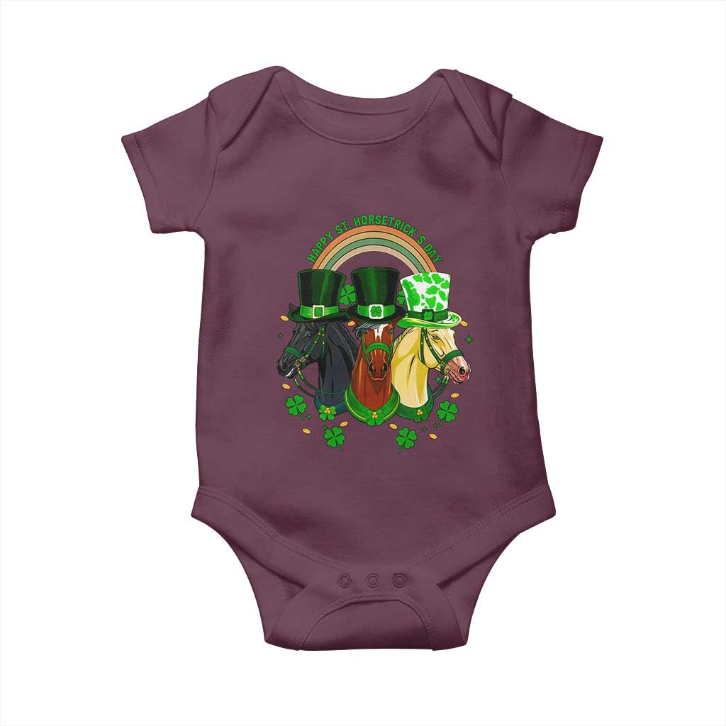 Funny St Patrick's Day Horse Baby Onesie Happy St Horsetrick's Day Shamrock