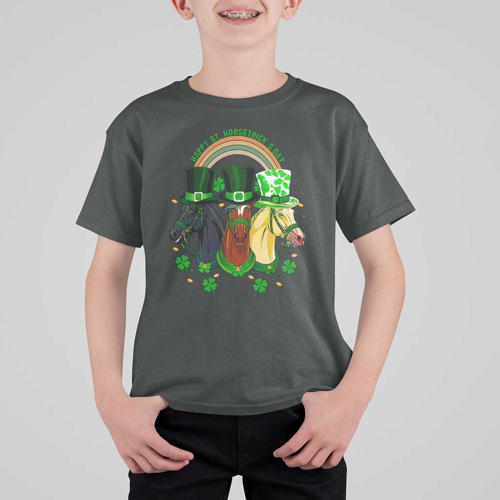 Funny St Patrick's Day Horse T Shirt For Kid Happy St Horsetrick's Day Shamrock