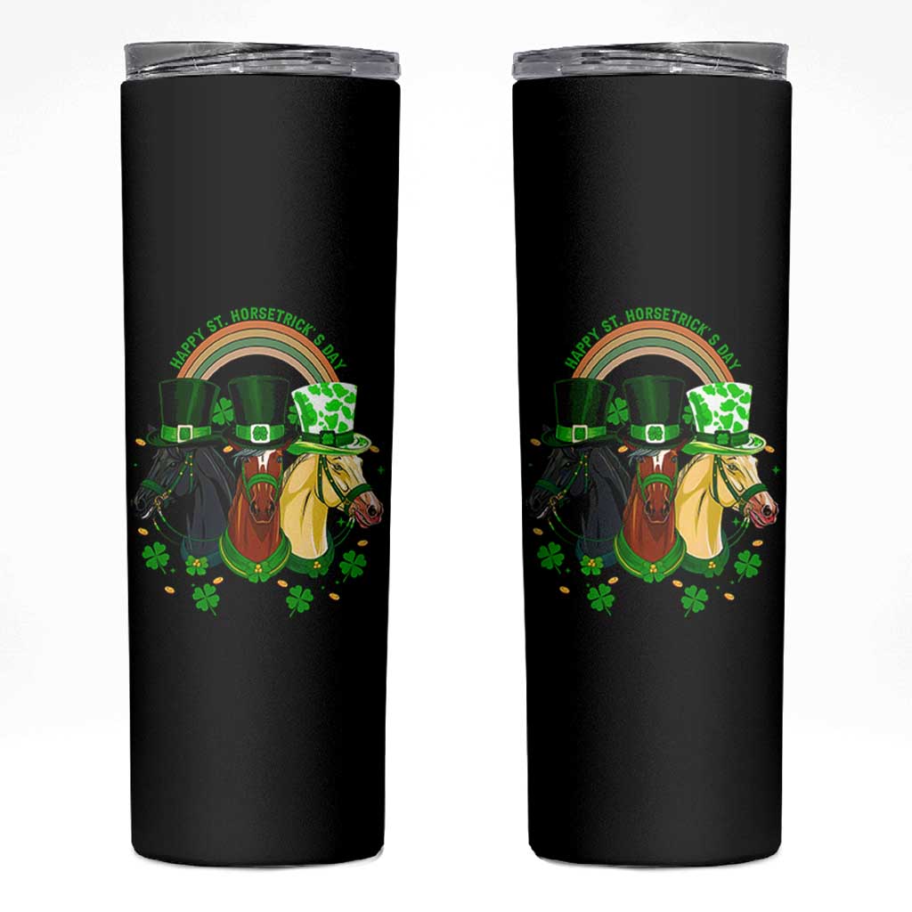 Funny St Patrick's Day Horse Skinny Tumbler Happy St Horsetrick's Day Shamrock