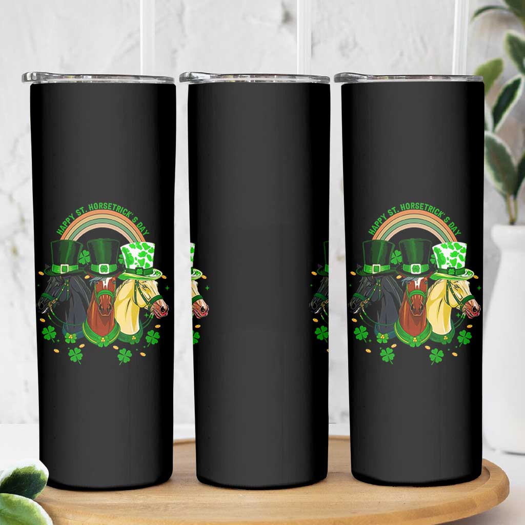 Funny St Patrick's Day Horse Skinny Tumbler Happy St Horsetrick's Day Shamrock