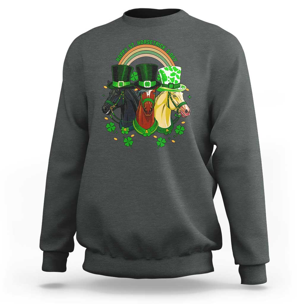 Funny St Patrick's Day Horse Sweatshirt Happy St Horsetrick's Day Shamrock