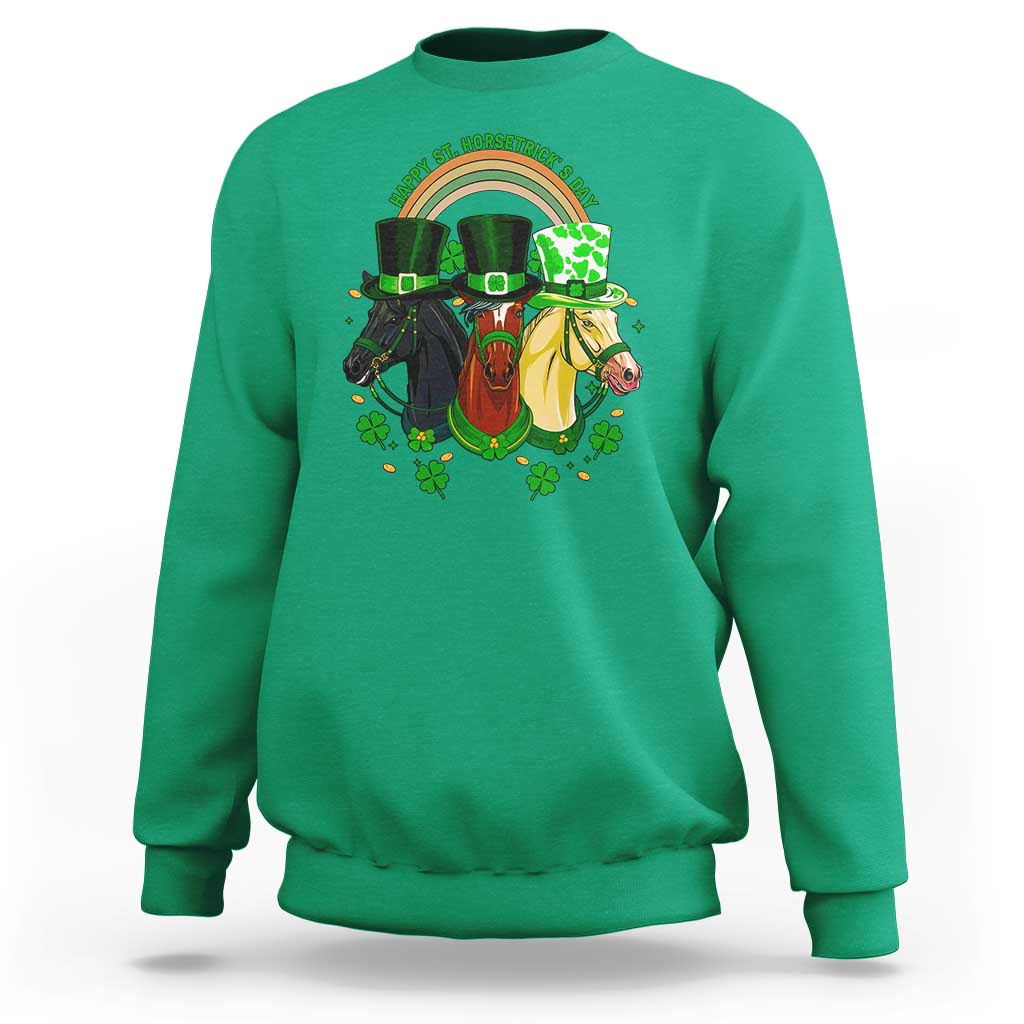 Funny St Patrick's Day Horse Sweatshirt Happy St Horsetrick's Day Shamrock