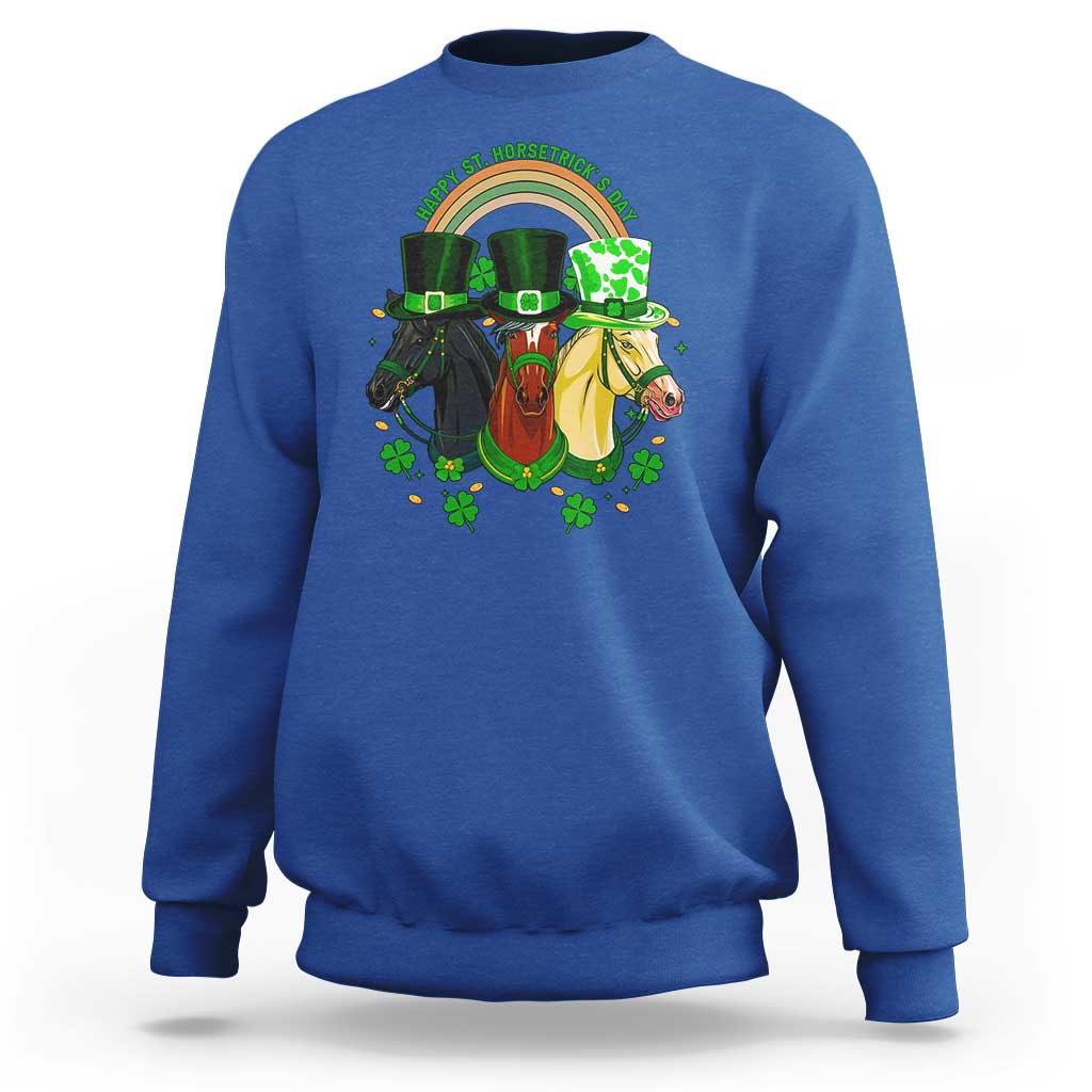 Funny St Patrick's Day Horse Sweatshirt Happy St Horsetrick's Day Shamrock