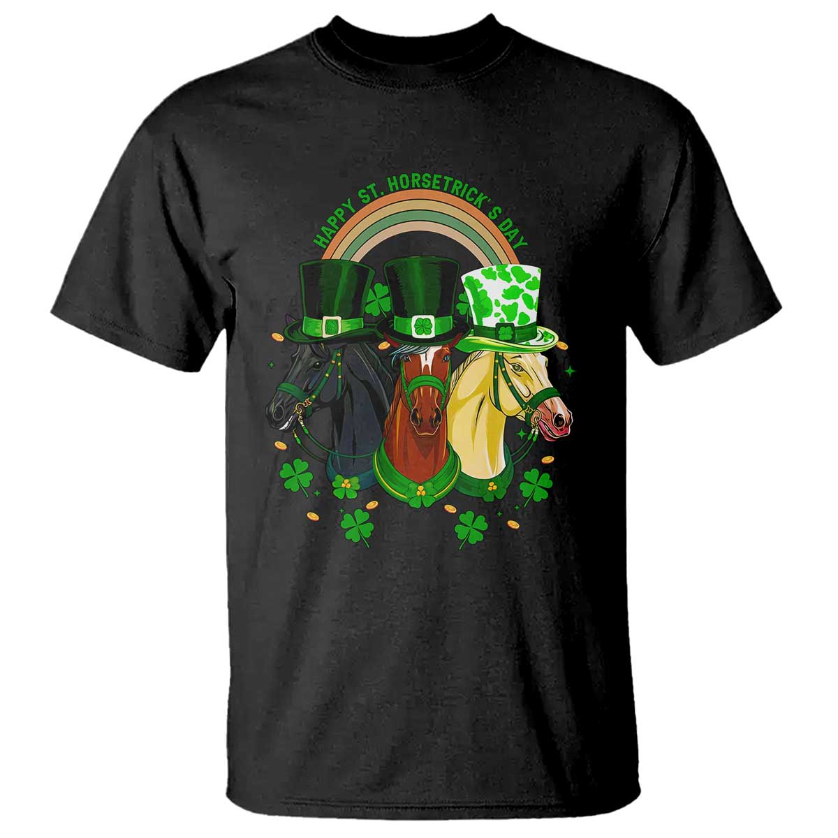 Funny St Patrick's Day Horse T Shirt Happy St Horsetrick's Day Shamrock