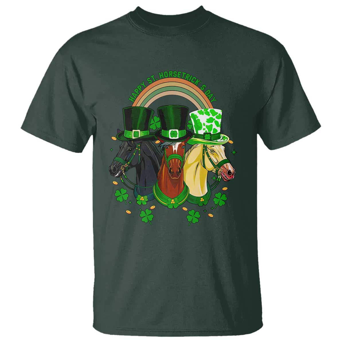 Funny St Patrick's Day Horse T Shirt Happy St Horsetrick's Day Shamrock