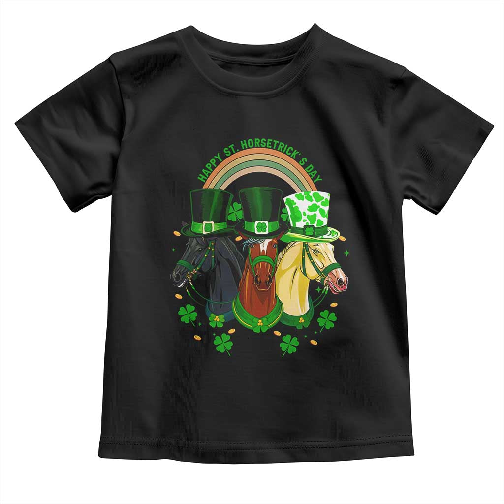 Funny St Patrick's Day Horse Toddler T Shirt Happy St Horsetrick's Day Shamrock