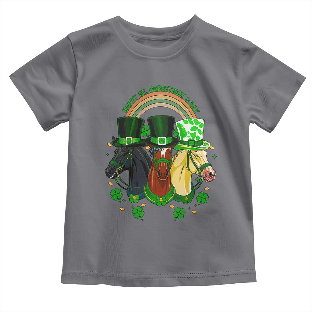 Funny St Patrick's Day Horse Toddler T Shirt Happy St Horsetrick's Day Shamrock