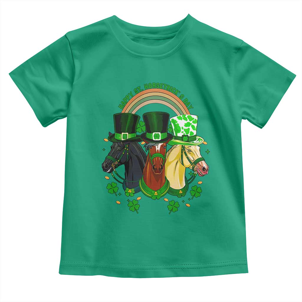 Funny St Patrick's Day Horse Toddler T Shirt Happy St Horsetrick's Day Shamrock