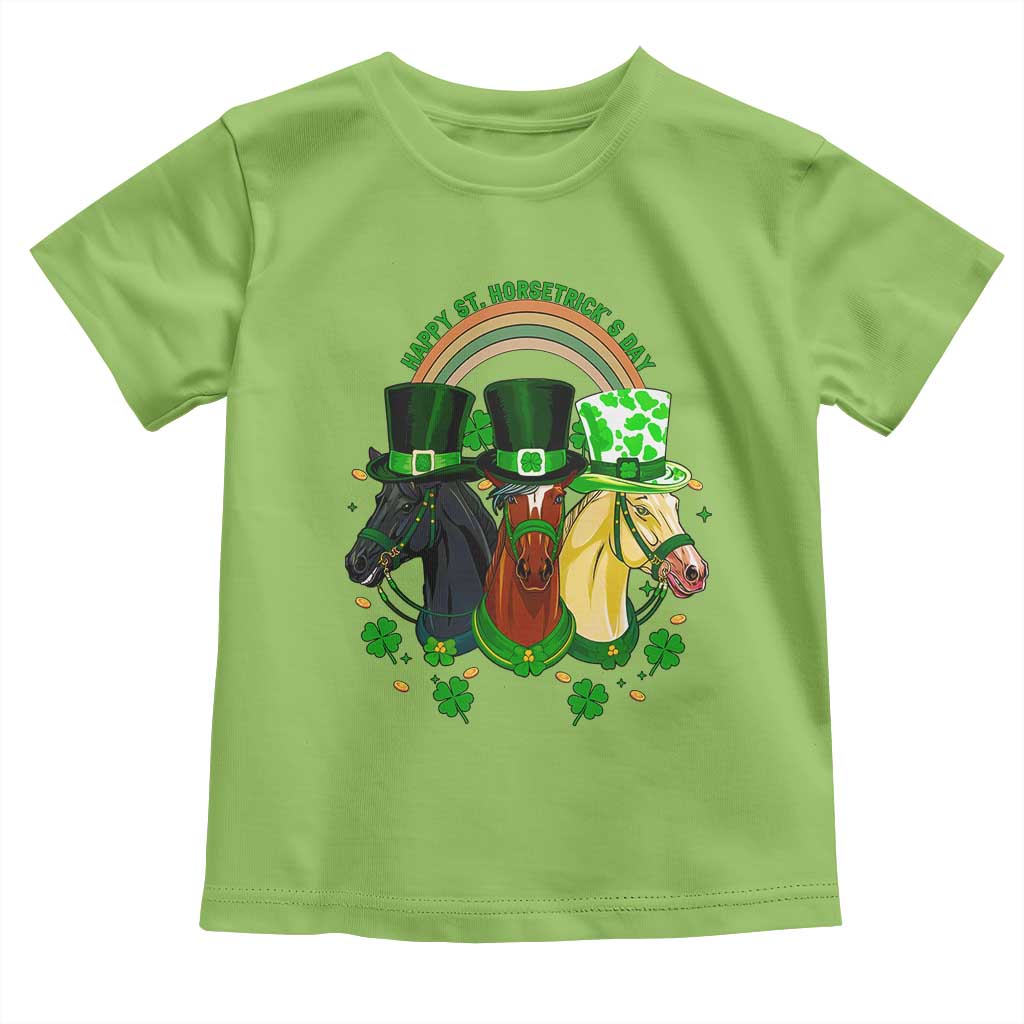 Funny St Patrick's Day Horse Toddler T Shirt Happy St Horsetrick's Day Shamrock