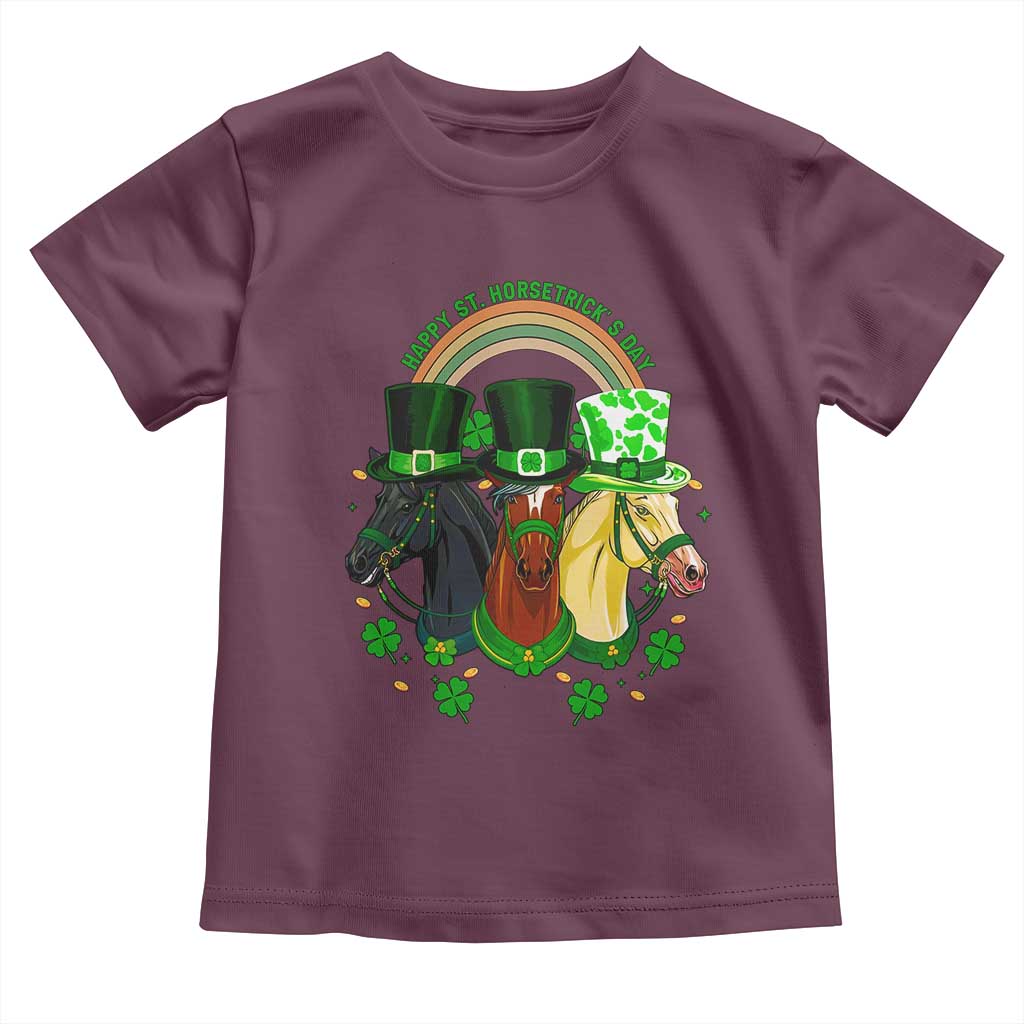 Funny St Patrick's Day Horse Toddler T Shirt Happy St Horsetrick's Day Shamrock