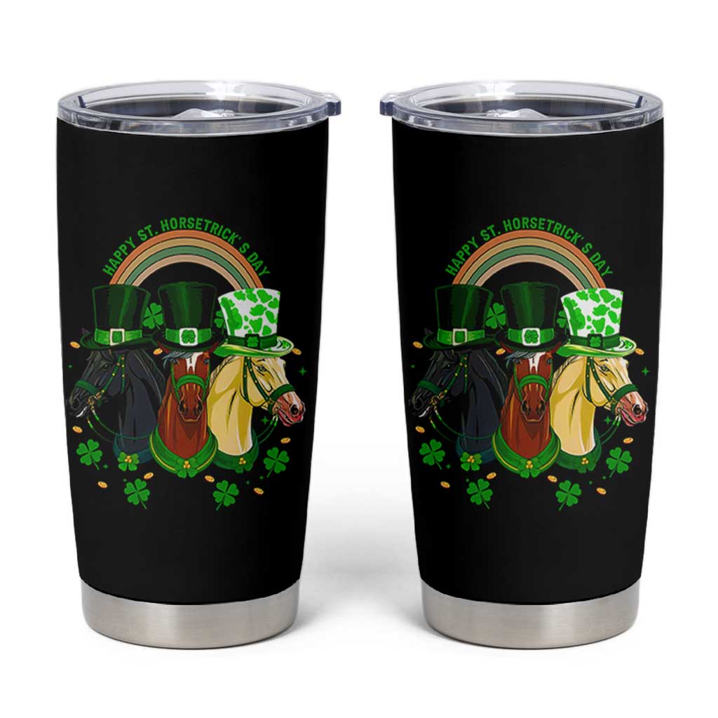 Funny St Patrick's Day Horse Tumbler Cup Happy St Horsetrick's Day Shamrock