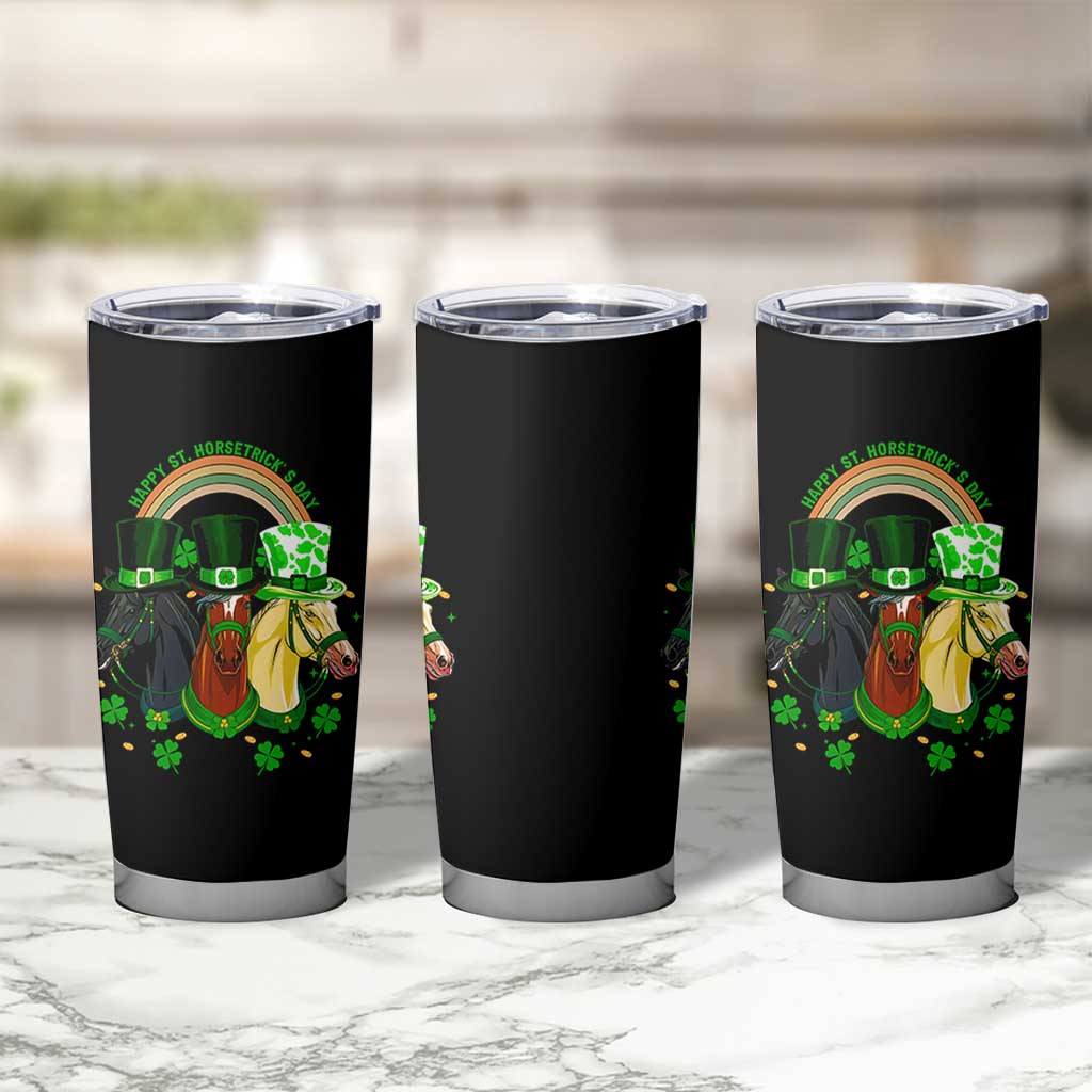 Funny St Patrick's Day Horse Tumbler Cup Happy St Horsetrick's Day Shamrock
