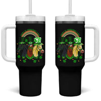 Funny St Patrick's Day Horse Tumbler With Handle Happy St Horsetrick's Day Shamrock