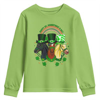 Funny St Patrick's Day Horse Youth Sweatshirt Happy St Horsetrick's Day Shamrock