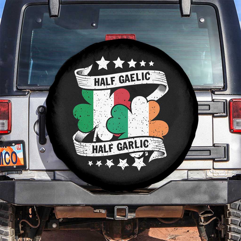 Funny Half Gaelic Half Garlic Spare Tire Cover Irish Italian St. Patrick's Day
