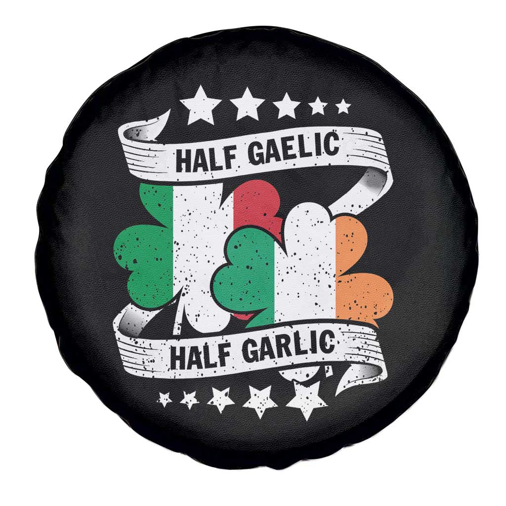Funny Half Gaelic Half Garlic Spare Tire Cover Irish Italian St. Patrick's Day