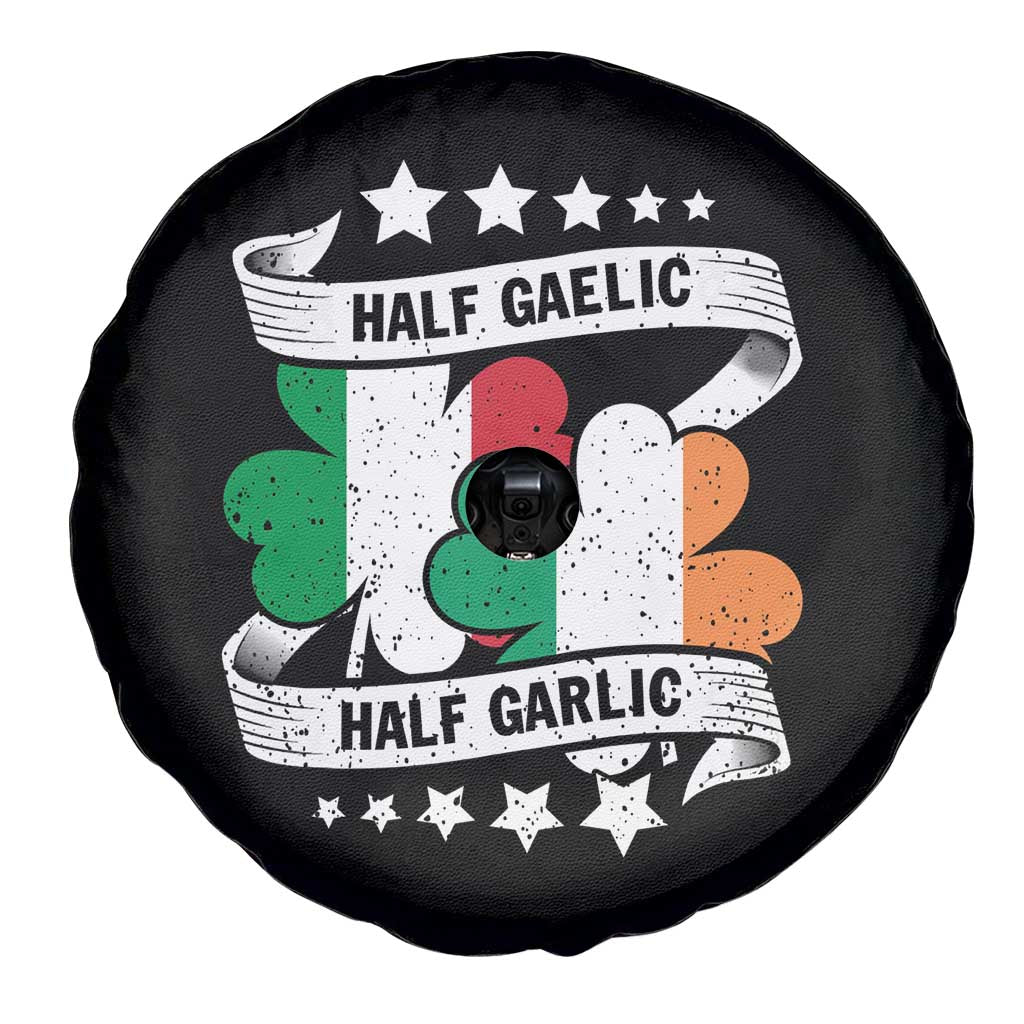 Funny Half Gaelic Half Garlic Spare Tire Cover Irish Italian St. Patrick's Day
