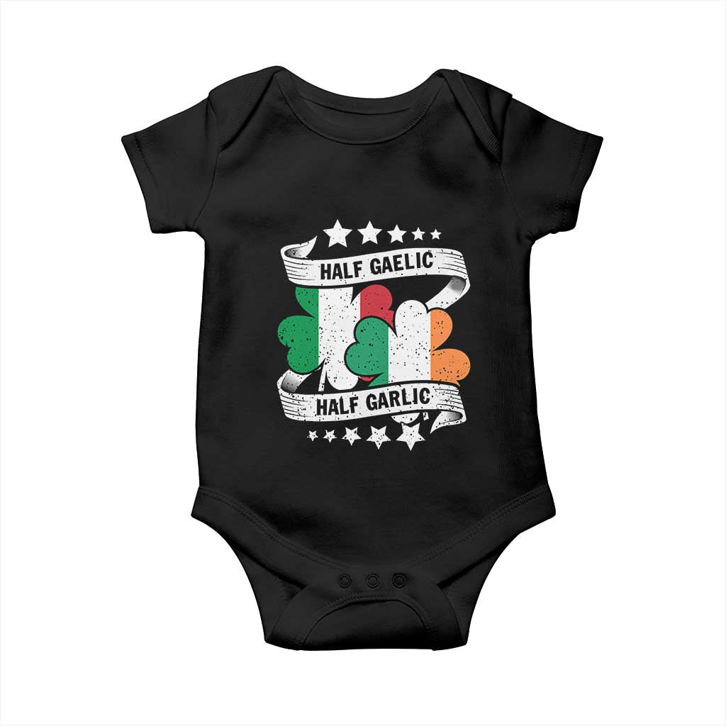 Funny Half Gaelic Half Garlic Baby Onesie Irish Italian St. Patrick's Day