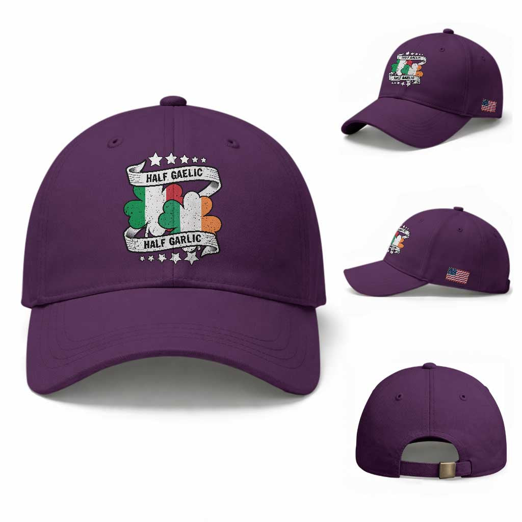 Funny Half Gaelic Half Garlic Baseball Cap Irish Italian St. Patrick's Day