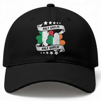 Funny Half Gaelic Half Garlic Baseball Cap Irish Italian St. Patrick's Day