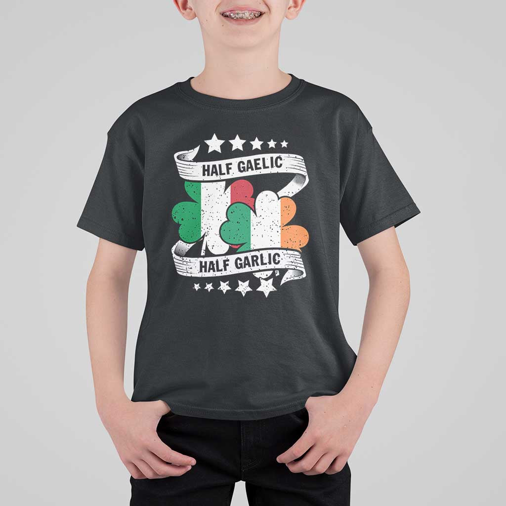 Funny Half Gaelic Half Garlic T Shirt For Kid Irish Italian St. Patrick's Day