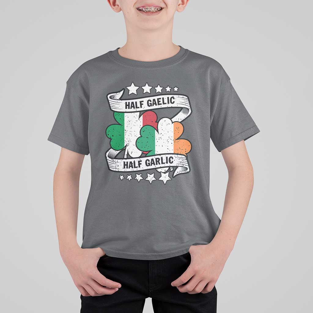 Funny Half Gaelic Half Garlic T Shirt For Kid Irish Italian St. Patrick's Day