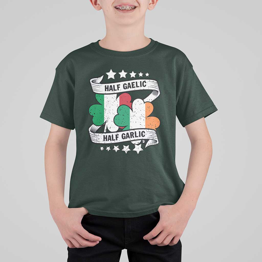 Funny Half Gaelic Half Garlic T Shirt For Kid Irish Italian St. Patrick's Day