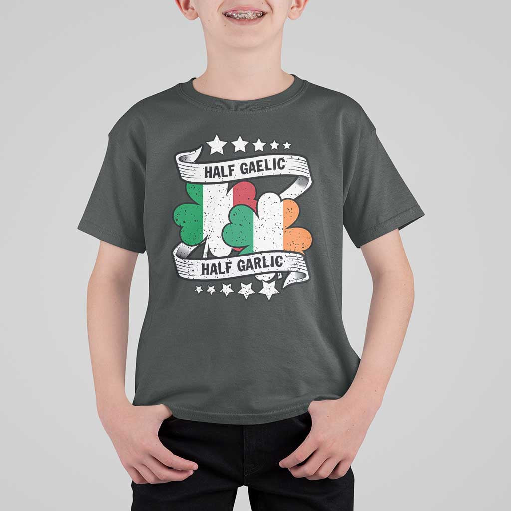 Funny Half Gaelic Half Garlic T Shirt For Kid Irish Italian St. Patrick's Day