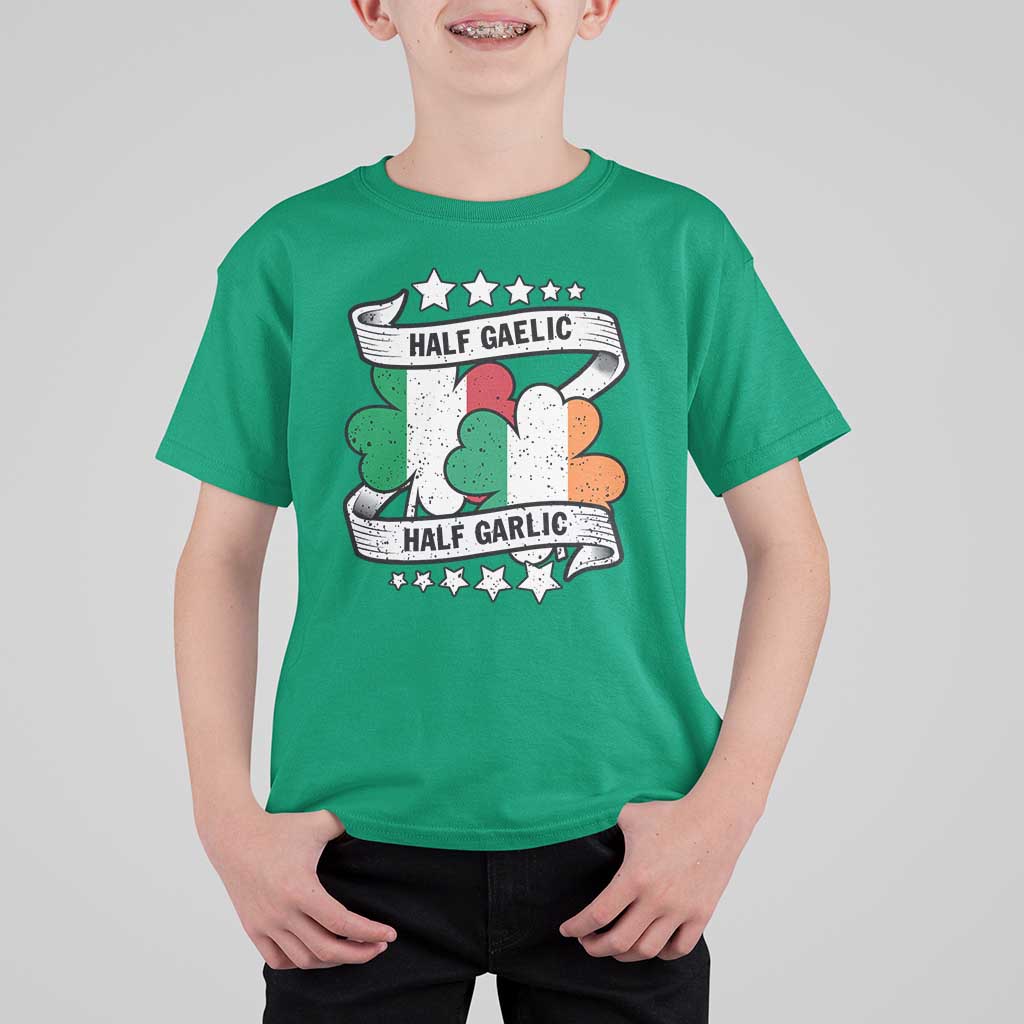 Funny Half Gaelic Half Garlic T Shirt For Kid Irish Italian St. Patrick's Day