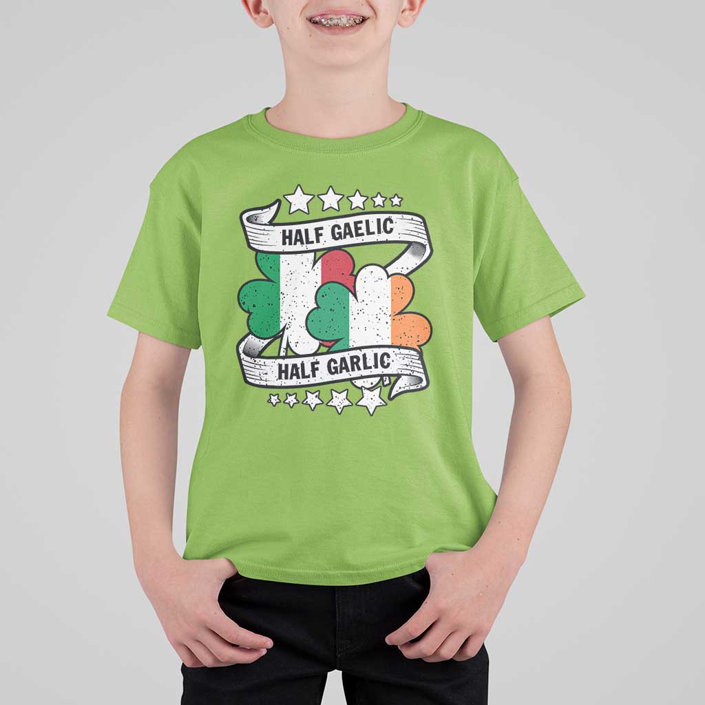 Funny Half Gaelic Half Garlic T Shirt For Kid Irish Italian St. Patrick's Day