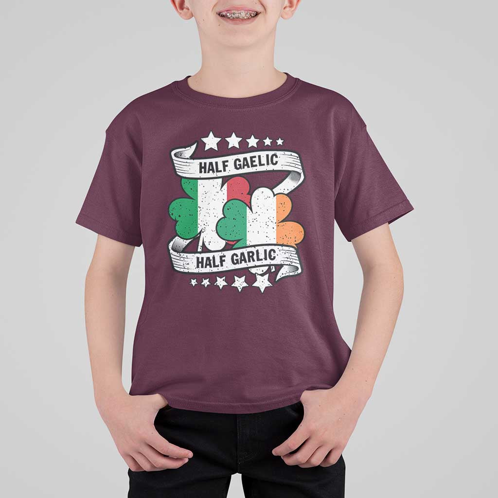 Funny Half Gaelic Half Garlic T Shirt For Kid Irish Italian St. Patrick's Day