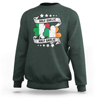 Funny Half Gaelic Half Garlic Sweatshirt Irish Italian St. Patrick's Day