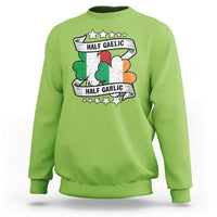 Funny Half Gaelic Half Garlic Sweatshirt Irish Italian St. Patrick's Day
