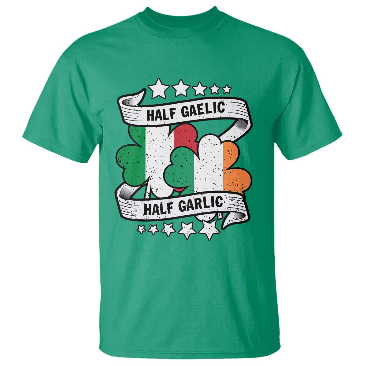 Funny Half Gaelic Half Garlic T Shirt Irish Italian St. Patrick's Day