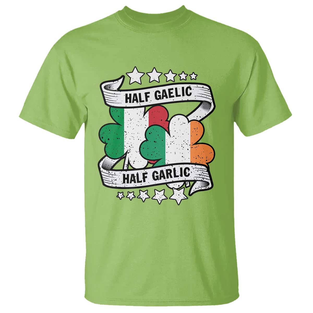 Funny Half Gaelic Half Garlic T Shirt Irish Italian St. Patrick's Day