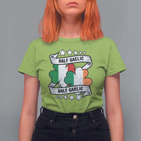 Funny Half Gaelic Half Garlic T Shirt For Women Irish Italian St. Patrick's Day