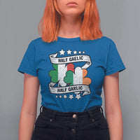 Funny Half Gaelic Half Garlic T Shirt For Women Irish Italian St. Patrick's Day