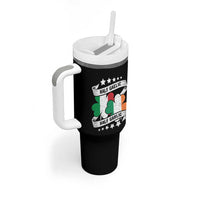 Funny Half Gaelic Half Garlic Tumbler With Handle Irish Italian St. Patrick's Day