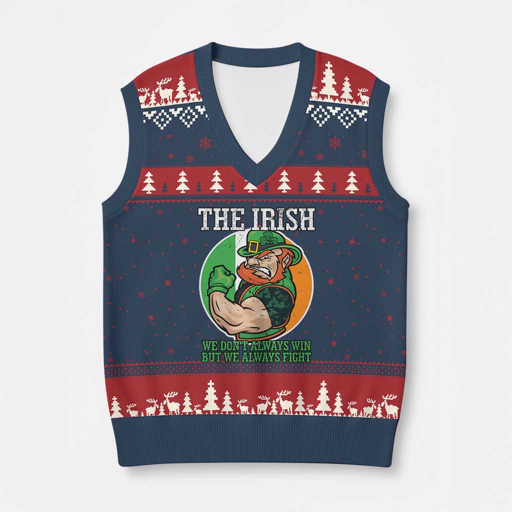 Funny The Irish We Don't Always Win But We Always Fight V-Neck Knit Sweater Vest - Wonder Print Shop