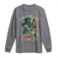 Irish Soldiers 1762 Long Sleeve Shirt The Irish We Drink And We Fight Shamrock Skull Beer