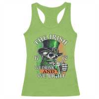 Irish Soldiers 1762 Racerback Tank Top The Irish We Drink And We Fight Shamrock Skull Beer
