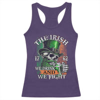 Irish Soldiers 1762 Racerback Tank Top The Irish We Drink And We Fight Shamrock Skull Beer