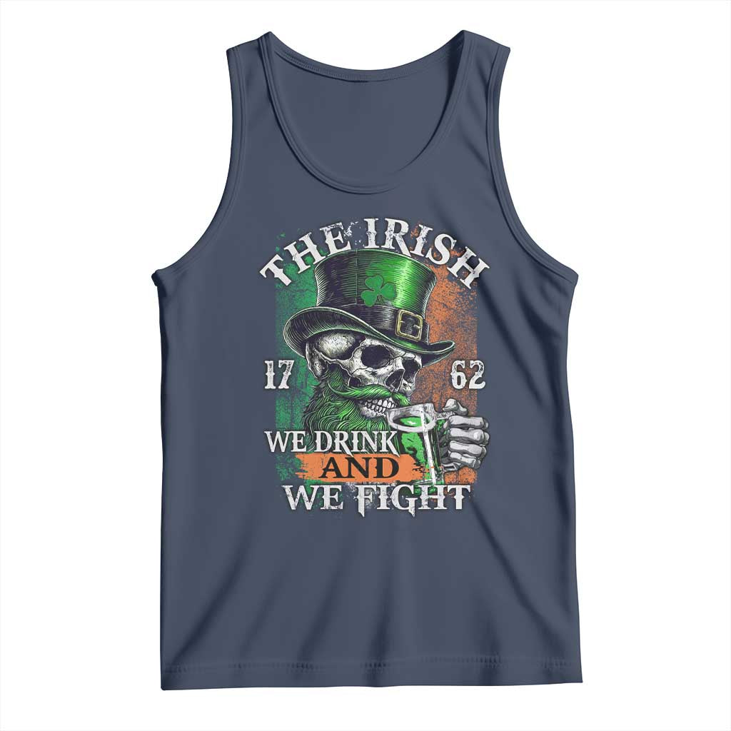 Irish Soldiers 1762 Tank Top The Irish We Drink And We Fight Shamrock Skull Beer