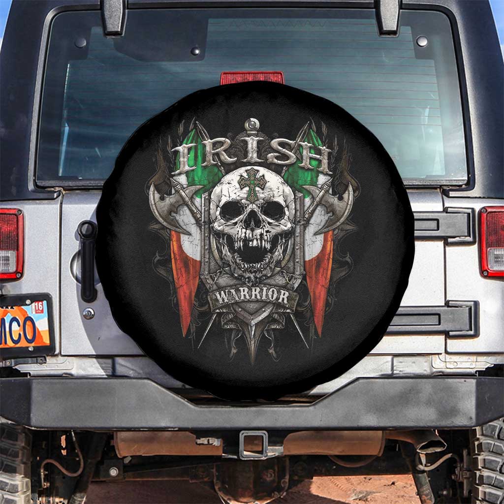 Funny Irish Warrior Spare Tire Cover Vintage Skull Celtic Cross Ireland Flag
