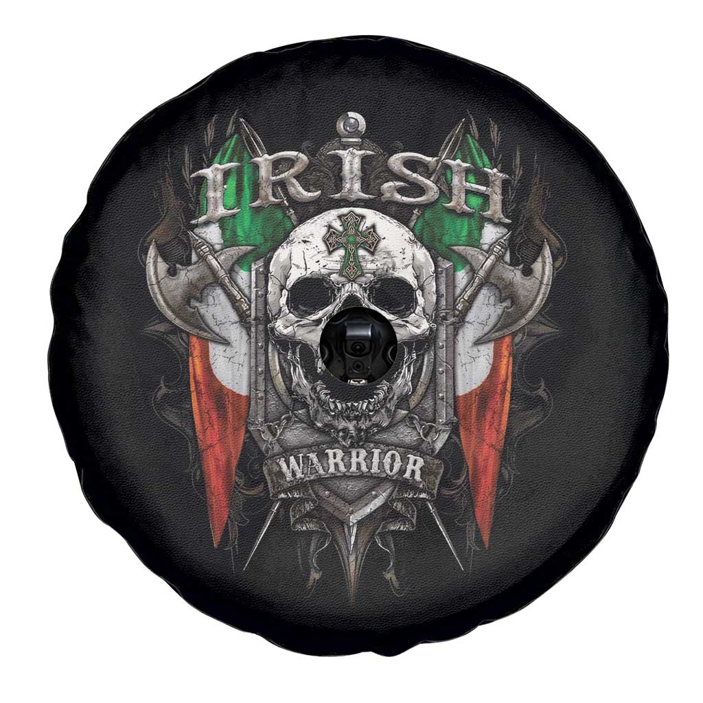 Funny Irish Warrior Spare Tire Cover Vintage Skull Celtic Cross Ireland Flag