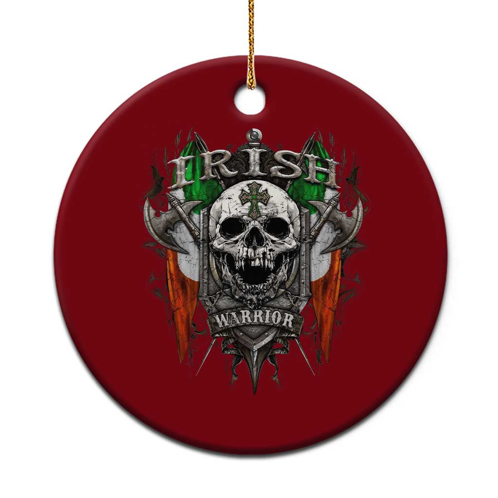 Funny Irish Warrior Ceramic Ornament Vintage Skull Celtic Cross Ireland Flag - Wonder Print Shop