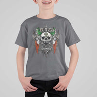 Funny Irish Warrior T Shirt For Kid Vintage Skull Celtic Cross Ireland Flag