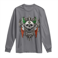 Funny Irish Warrior Long Sleeve Shirt Vintage Skull Celtic Cross Ireland Flag